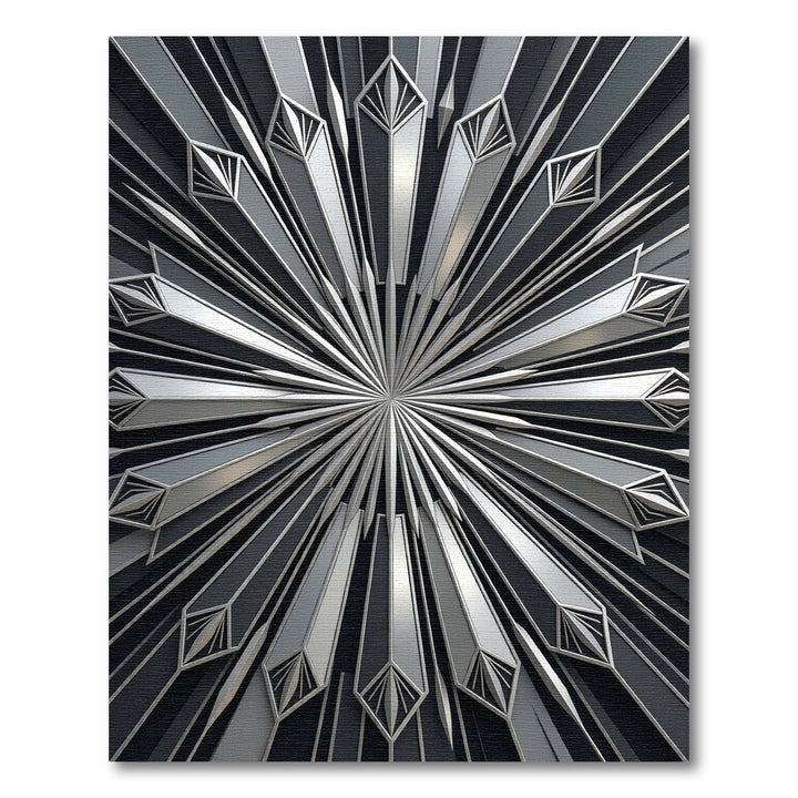 Art Deco Silver Fan Rug