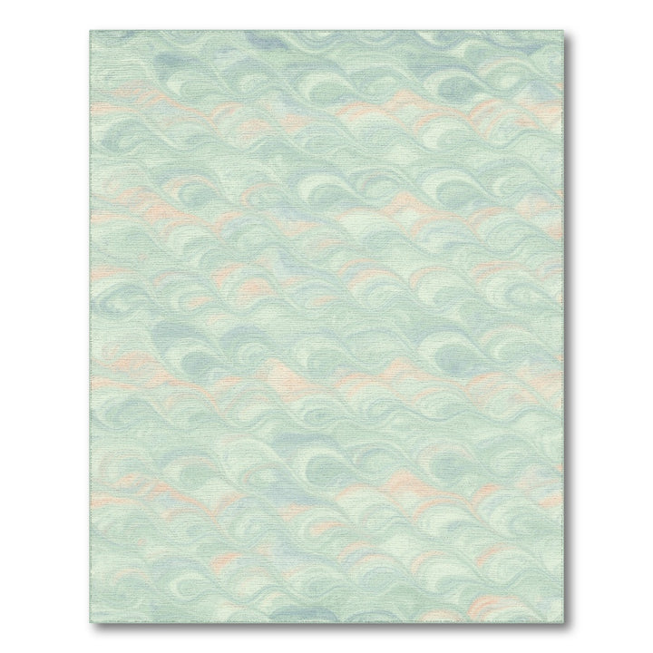 Blue Teal Abstract Wave Area Rug