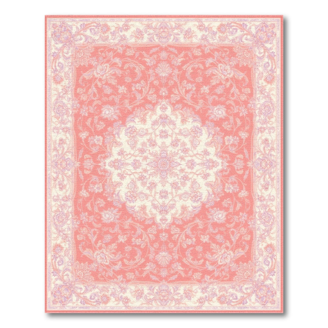 Floral Traditional Persian Red Floral Persian Medallion Area Rug