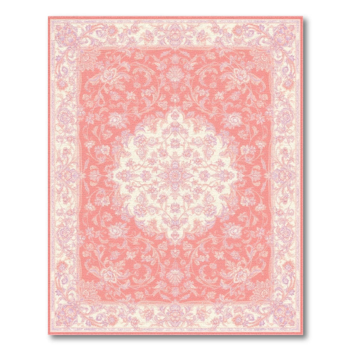 Floral Traditional Persian Red Floral Persian Medallion Area Rug