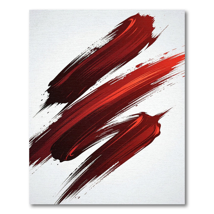 Bold Crimson Brush Stroke Rug