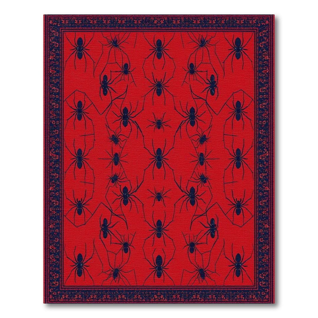 Red Spider Geometric Area Rug