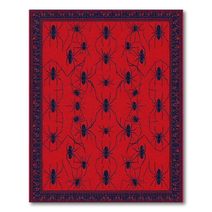 Red Spider Geometric Area Rug