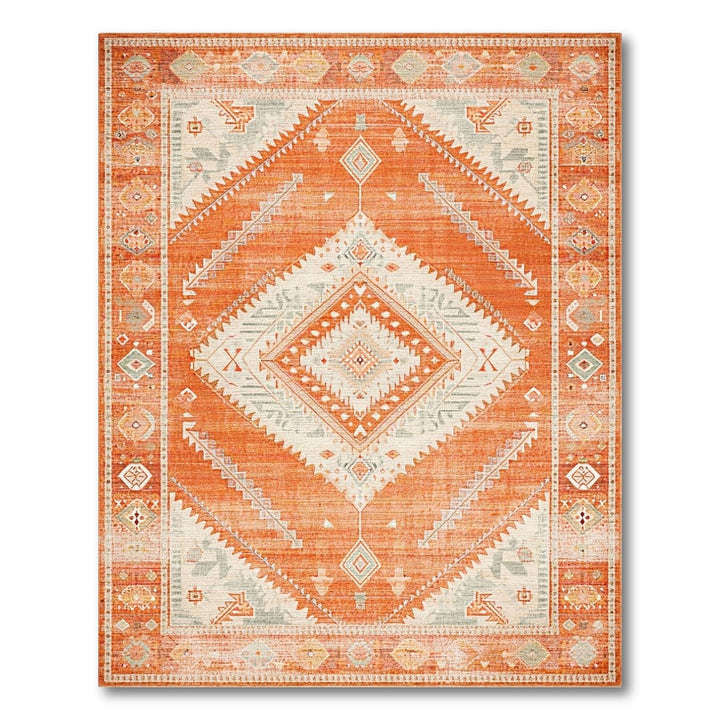 Orange Southwestern Geometric Area Rug