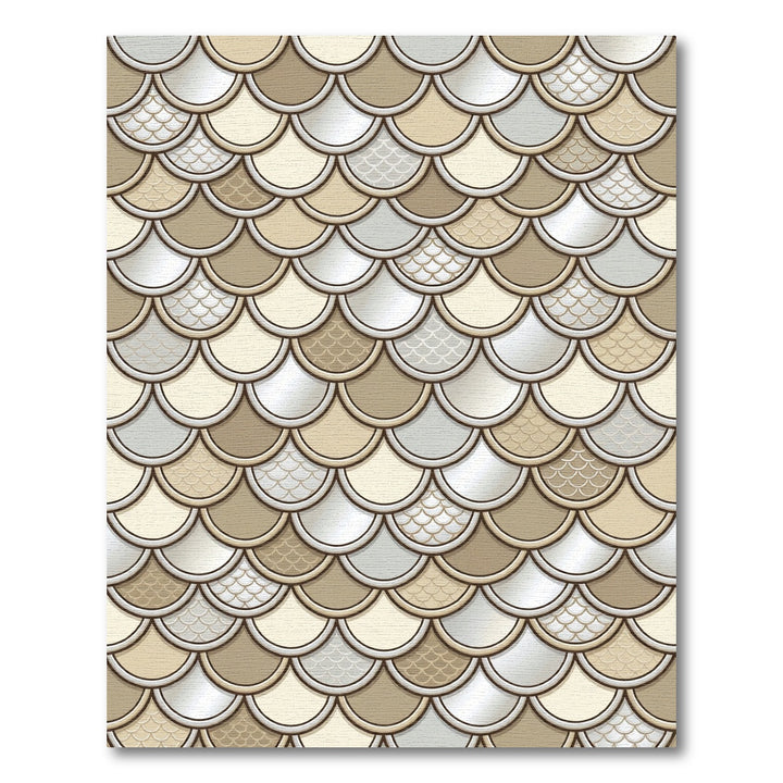 Elegant Beige Shell Scale Rug