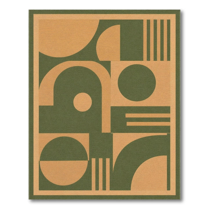 Abstract Green Geometric Abstract Area Rug