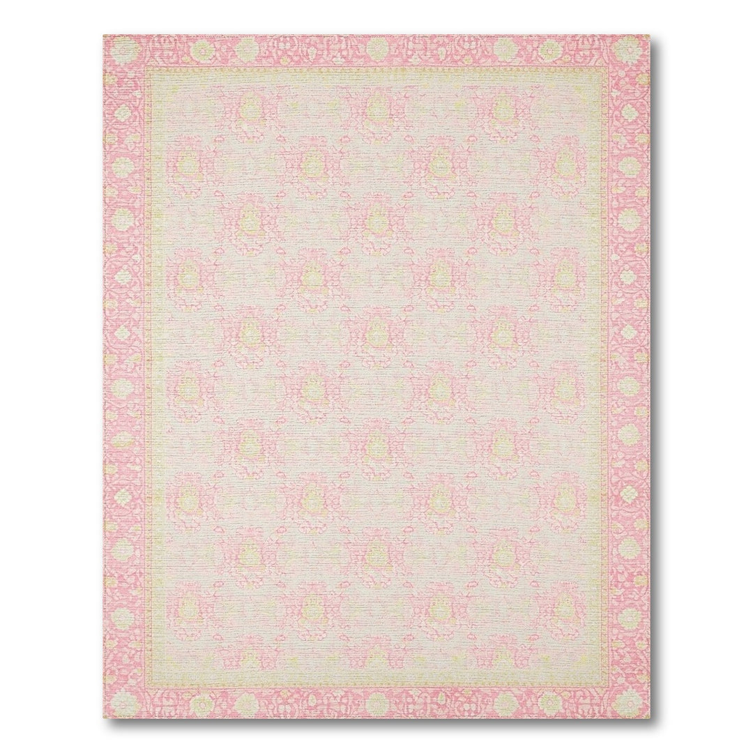 Blush Pink Floral Vintage Area Rug