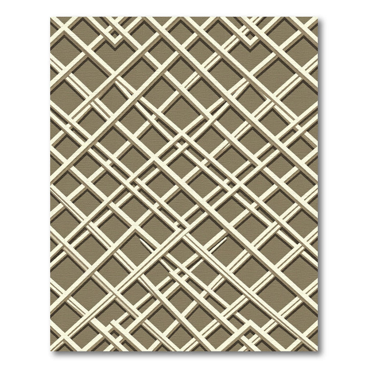 Warm Beige Lattice Over Brown Rug