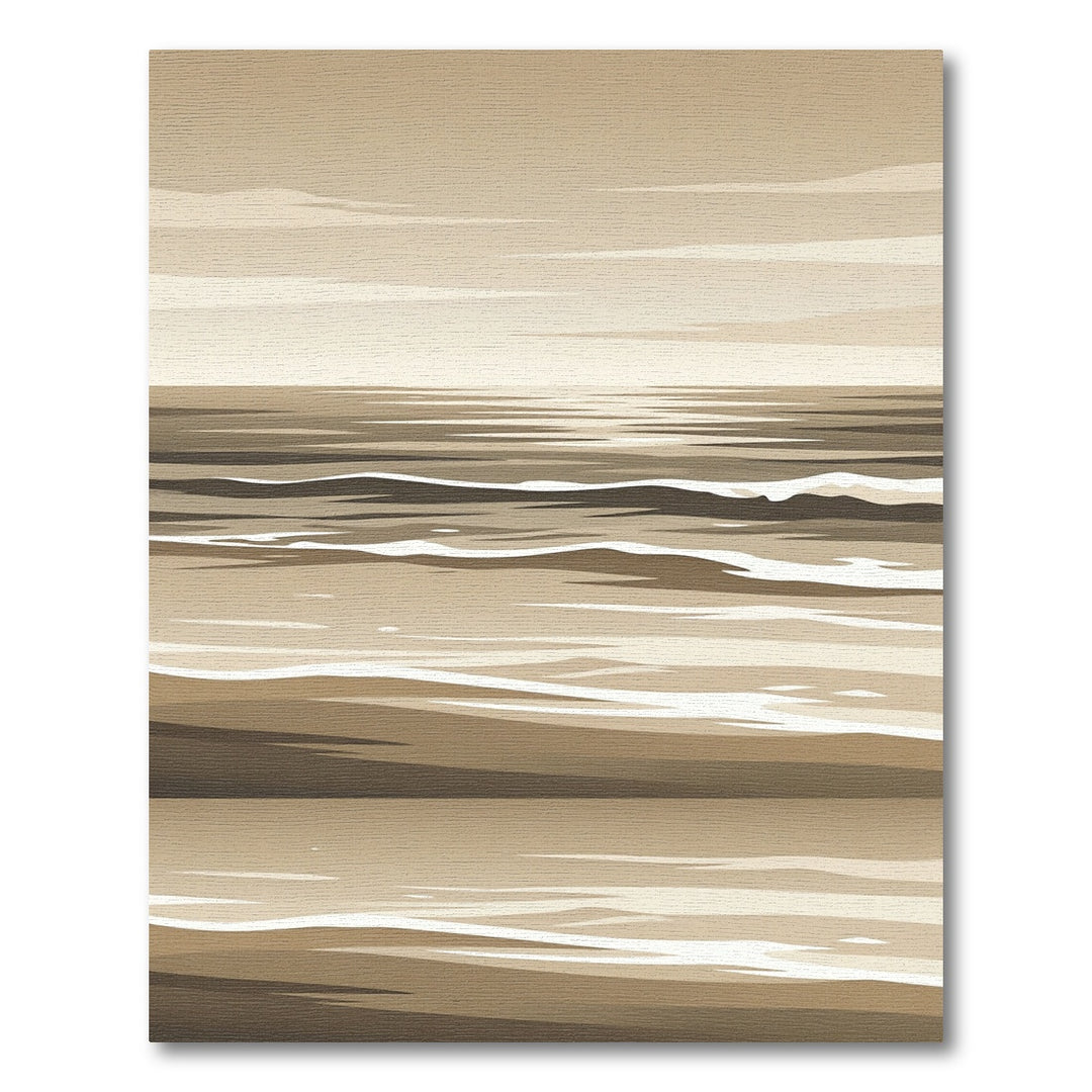Abstract Sepia Ocean Wave Rug