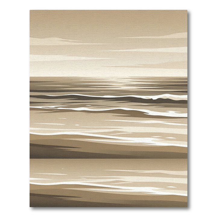 Abstract Sepia Ocean Wave Rug