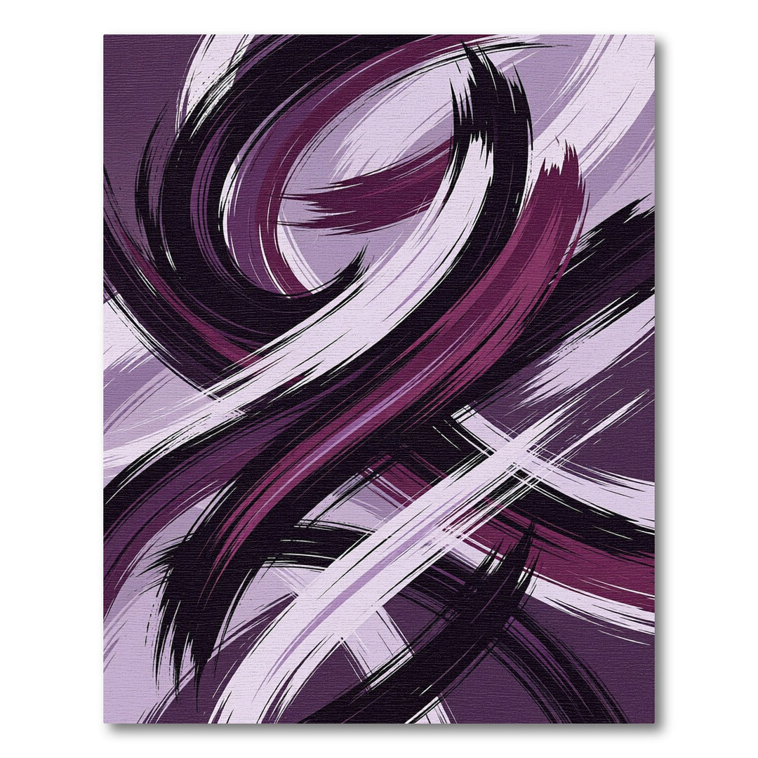Abstract Purple Swirl Brush Stroke Rug