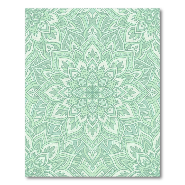 Soft Teal Mandala Bloom Rug