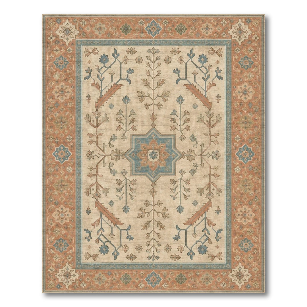 Blue and Teal Medallion Blue Teal Persian Medallion Area Rug