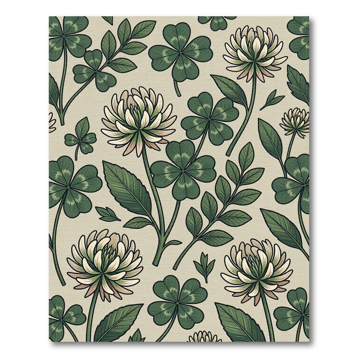 Four Leaf Clover White Bloom Harmony Rug