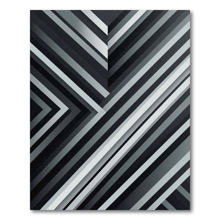 Modern Gray Geometric Angled Rug