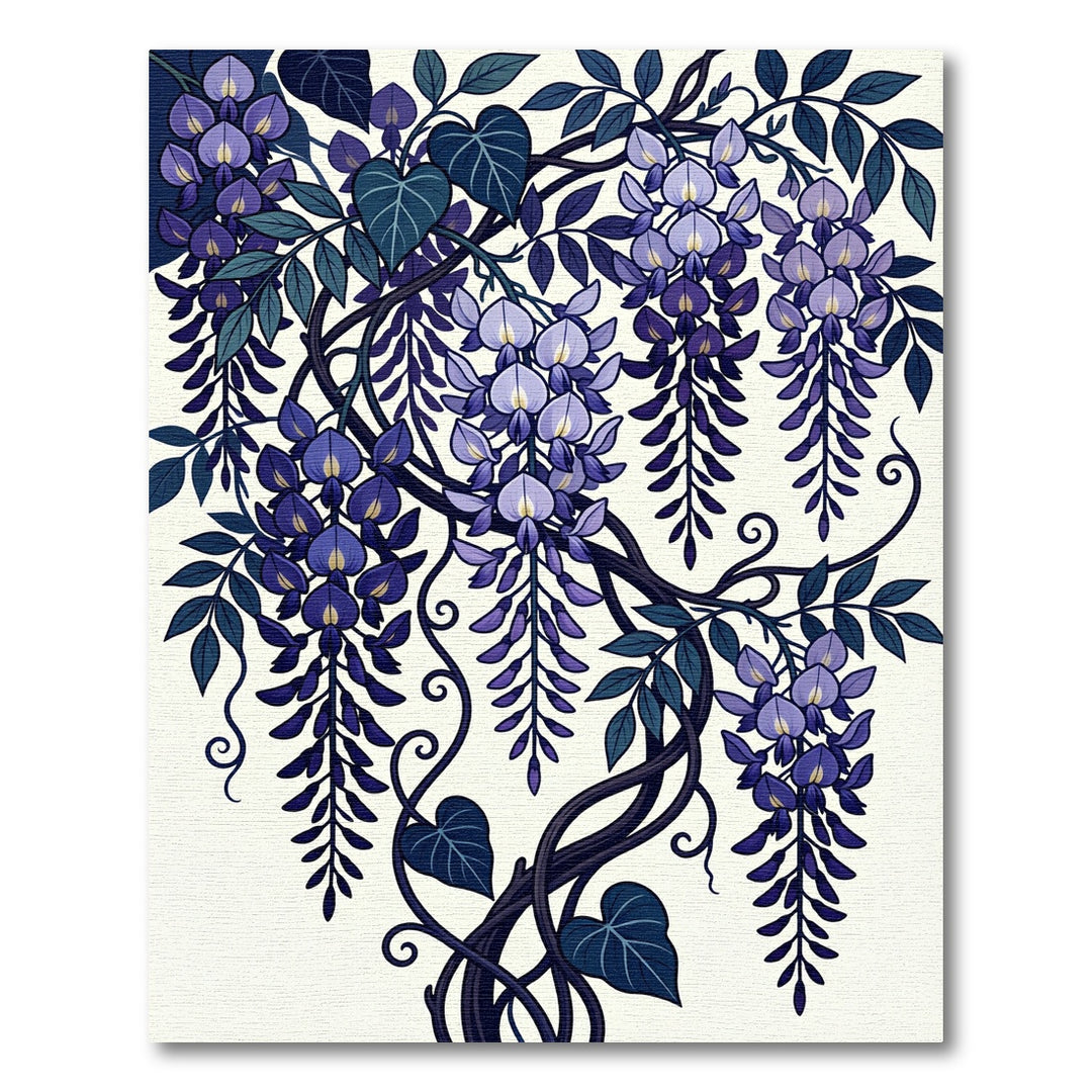Purple Wisteria Vine Floral Arrangement Rug