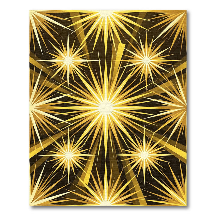 Golden Starburst Rays Rug