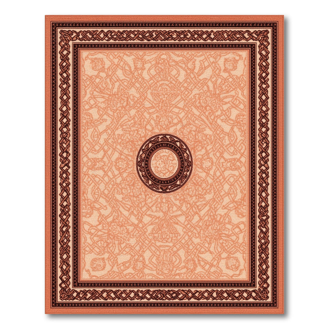 Orange Traditional Persian Orange Traditional Persian Medallion Rug