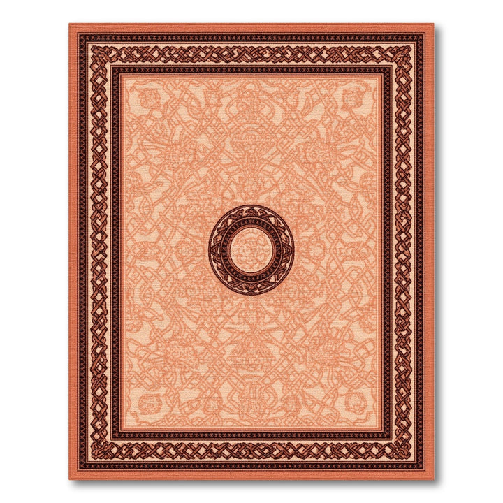 Orange Traditional Persian Orange Traditional Persian Medallion Rug