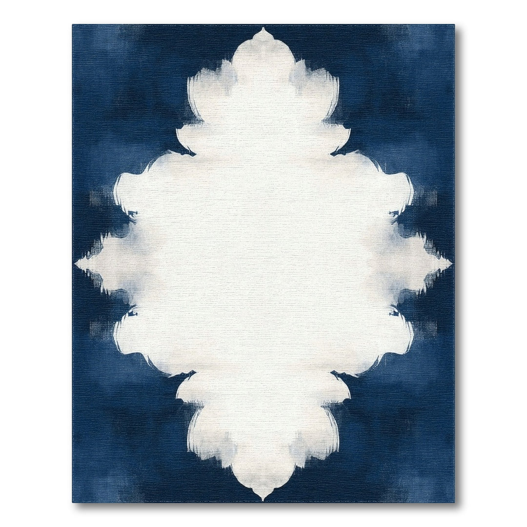Navy Blue Abstract Medallion Rug