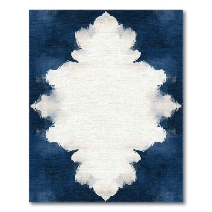 Navy Blue Abstract Medallion Rug