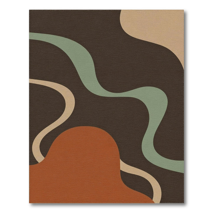 Abstract Area Abstract Wave Brown Area Rug