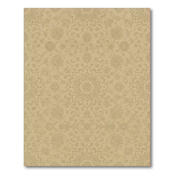 Tan Floral Mandala Medallion Rug