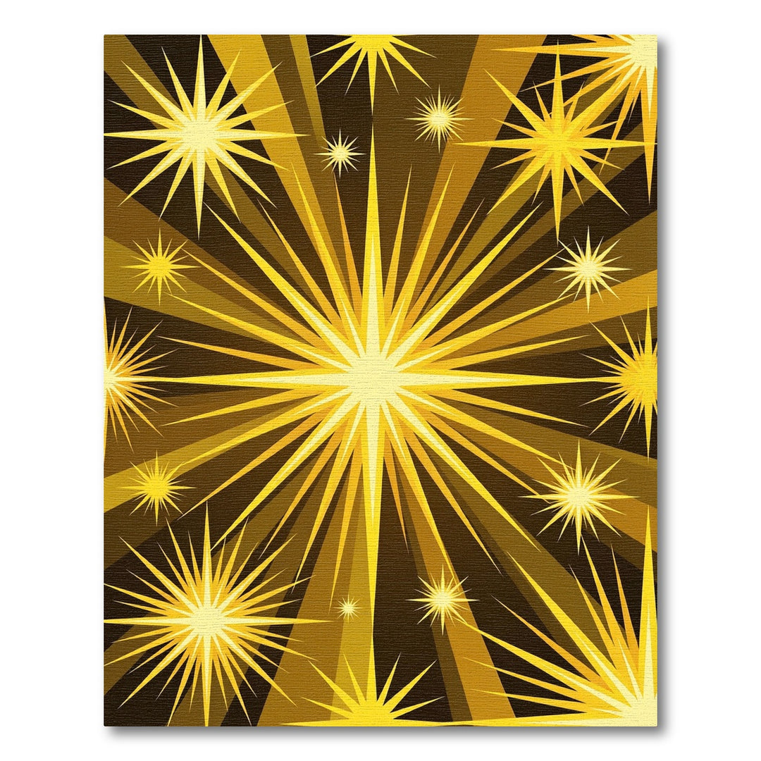 Golden Sunburst Starburst Rug