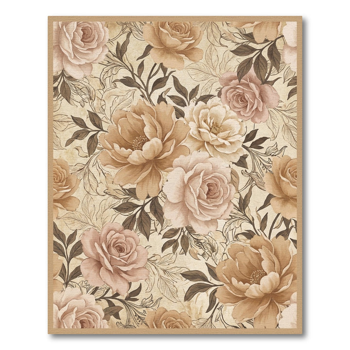 Vintage Beige Rose Garden Rug