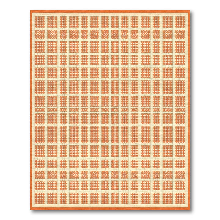 Grid Orange Geometric Grid Area Rug