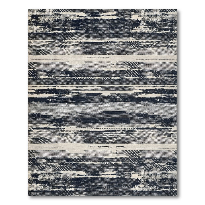 Distressed Vintage Black and White Black White Distressed Striped Area Rug