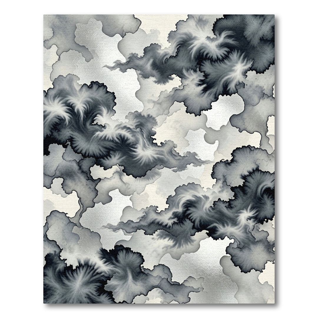 Monochromatic Ink Cloud Rug