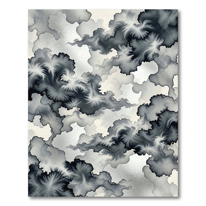 Monochromatic Ink Cloud Rug