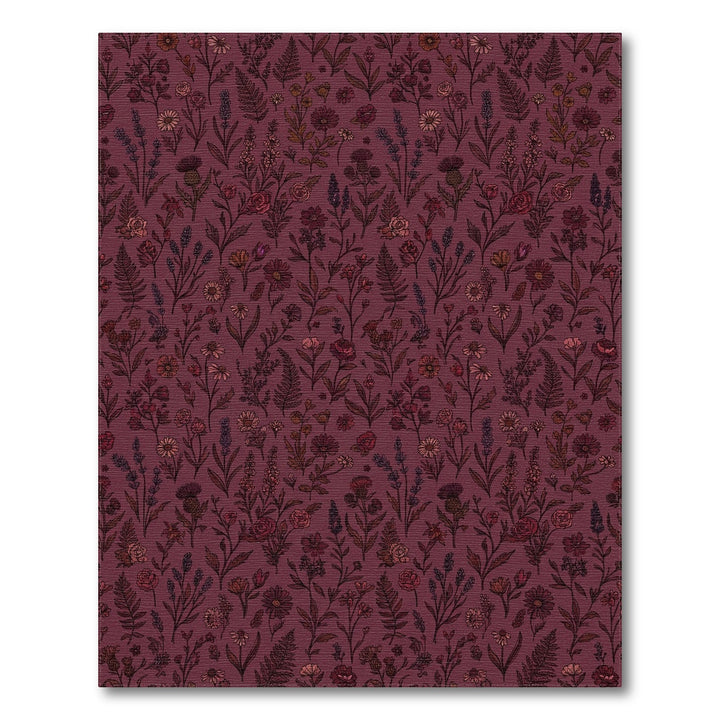 Dark Burgundy Wildflower Meadow Rug