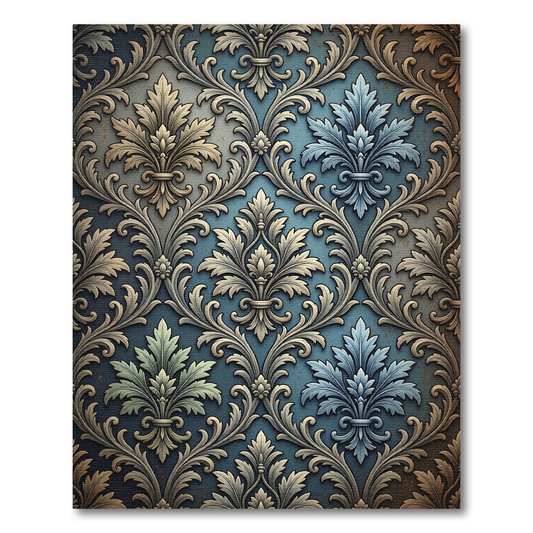Antique Teal Acanthus Scroll Rug