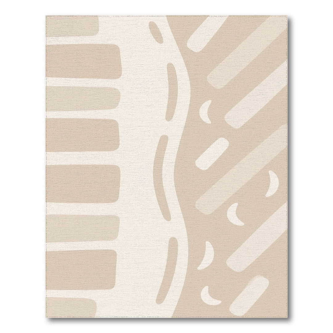 Beige Abstract Wave Area Rug
