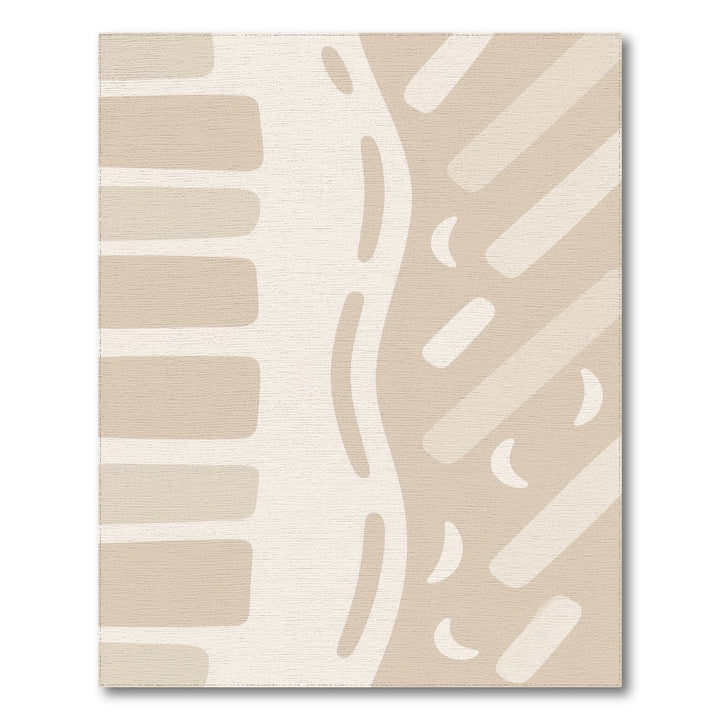 Beige Abstract Wave Area Rug