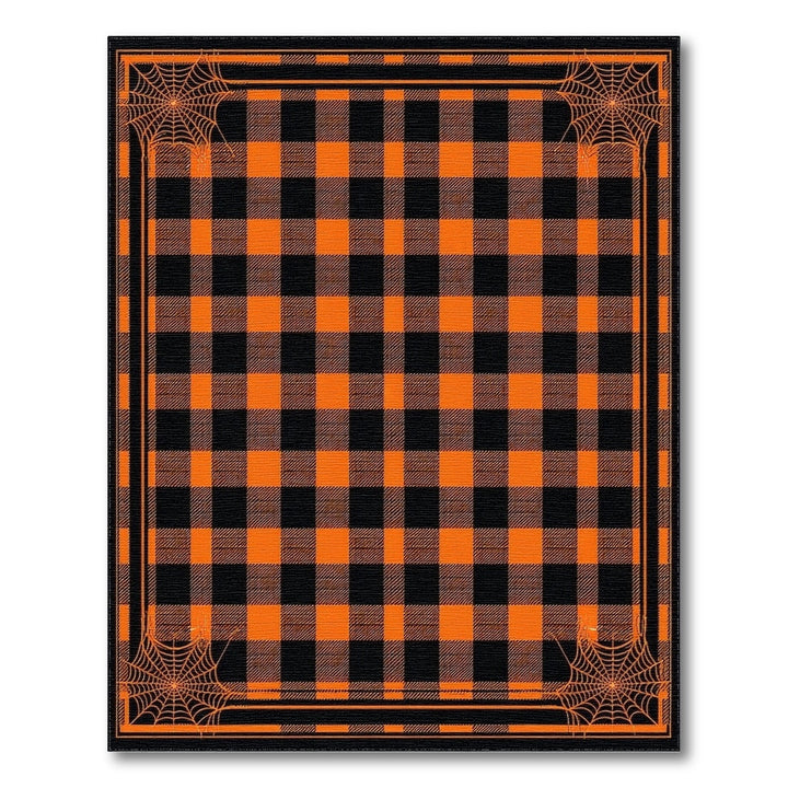 Orange Buffalo Check Spider Web Area Rug