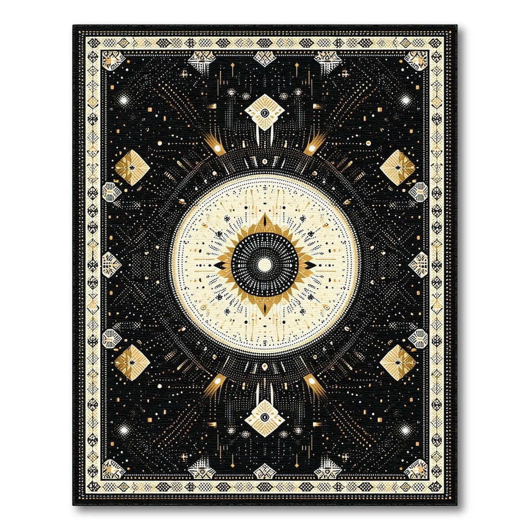 Gold Celestial Mandala Area Rug