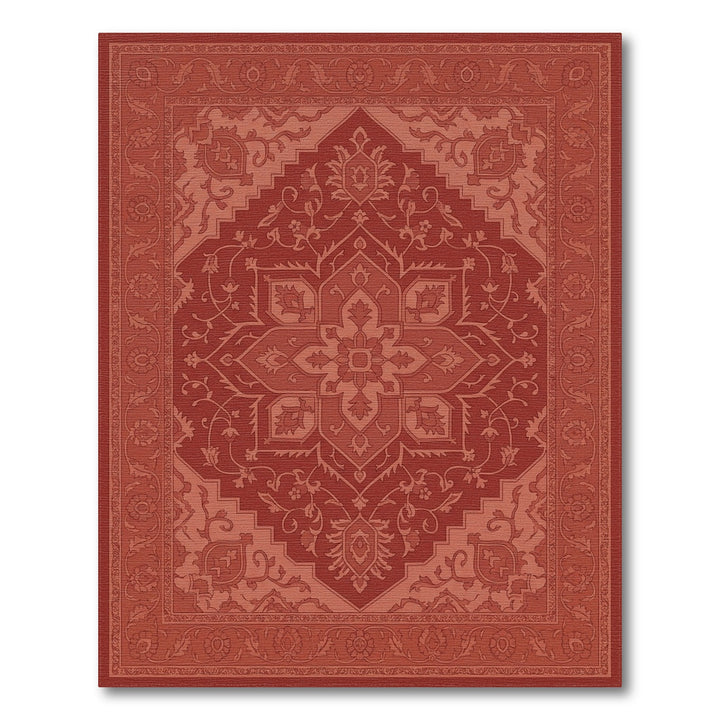 Terracotta Floral Medallion Repeating Ornament Rug