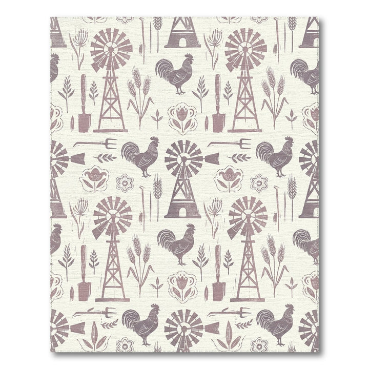 Rustic Farmhouse Rooster Windmill Garden Rug