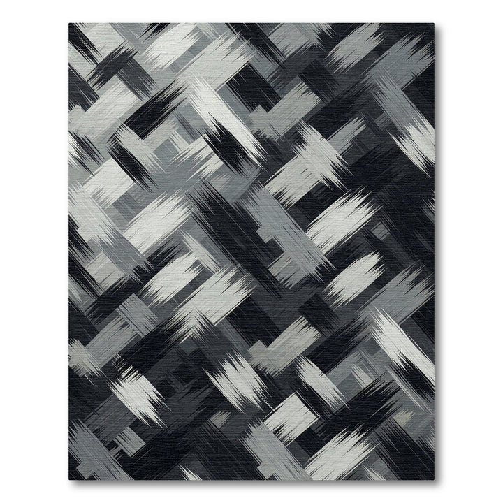 Abstract Brushstroke Geometric Rug