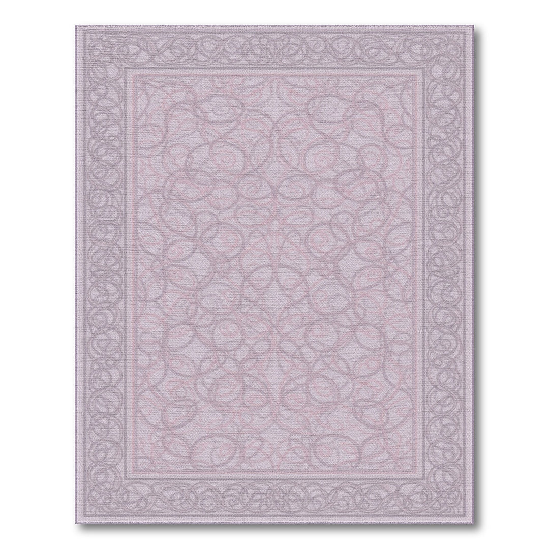 Purple Scrollwork Area Rug
