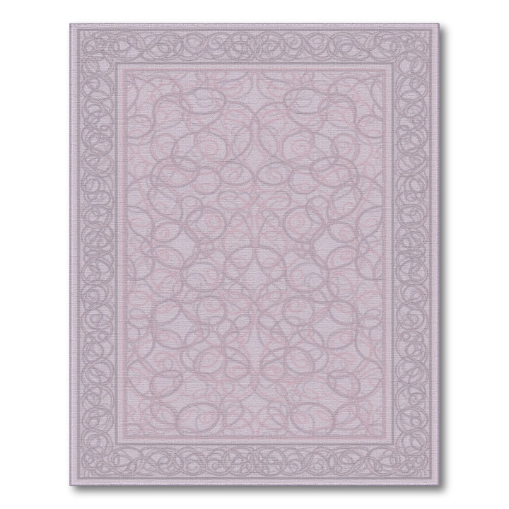 Purple Scrollwork Area Rug