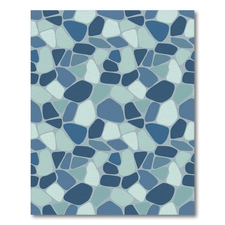 Oceanic Blue Irregular Stone Mosaic Rug