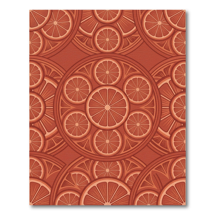 Terracotta Citrus Round Medallion Rug