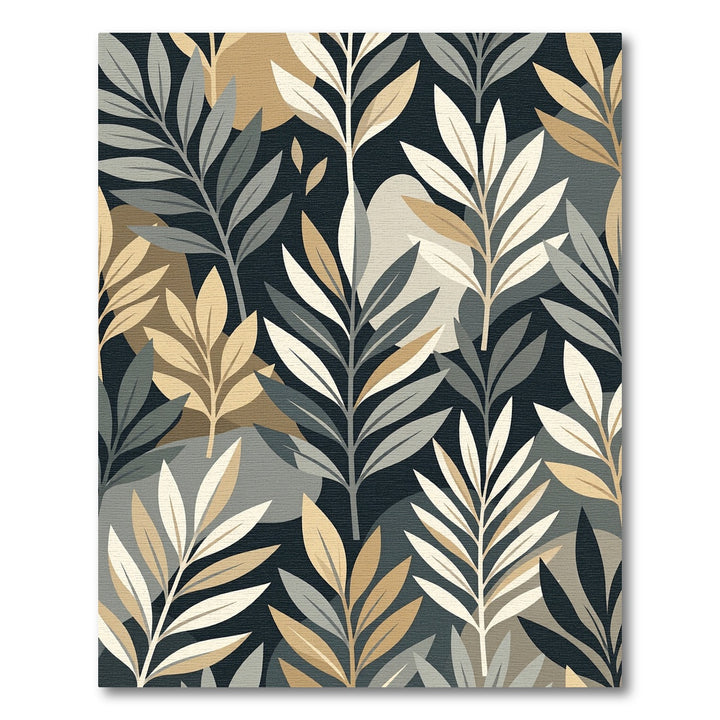 Earthy Leaf Branch Botanical Arrangement Rug