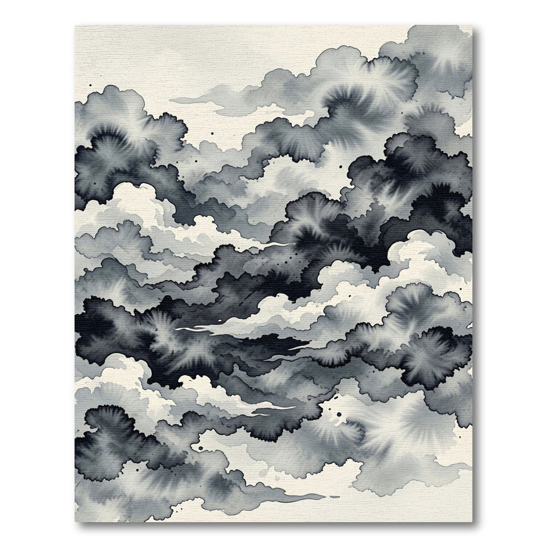 Ebony Cloudburst Watercolor Rug