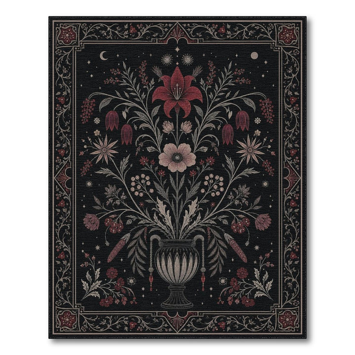 Midnight Floral Urn Area Rug
