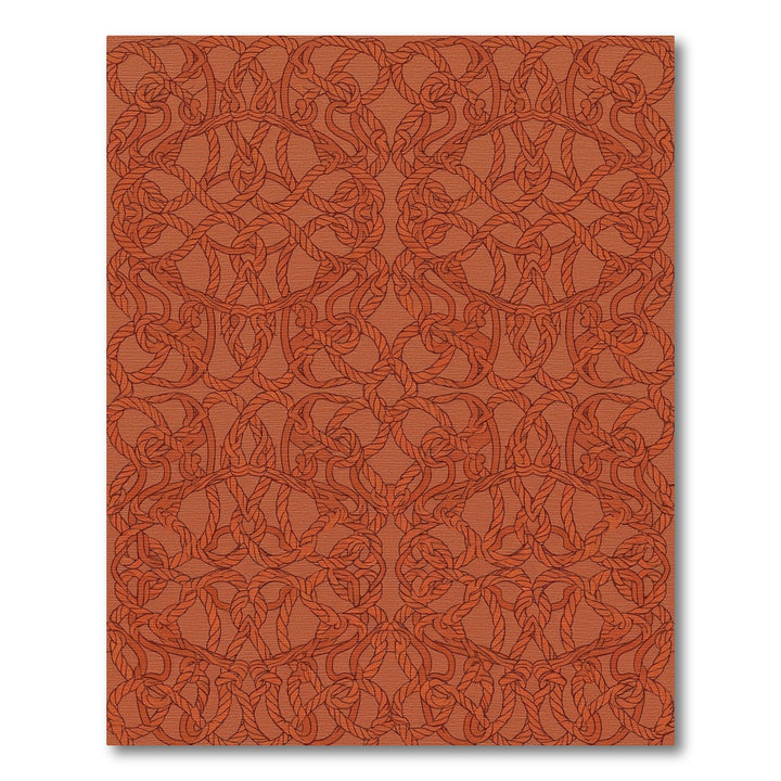 Terracotta Rope Intertwined Circles Rug